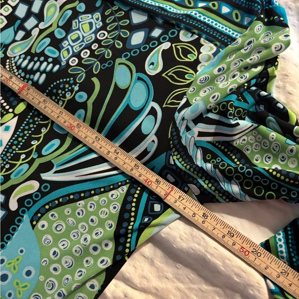 Cocomo Green and Blue Patterned Midi Dress Medium - Picture 5 of 7